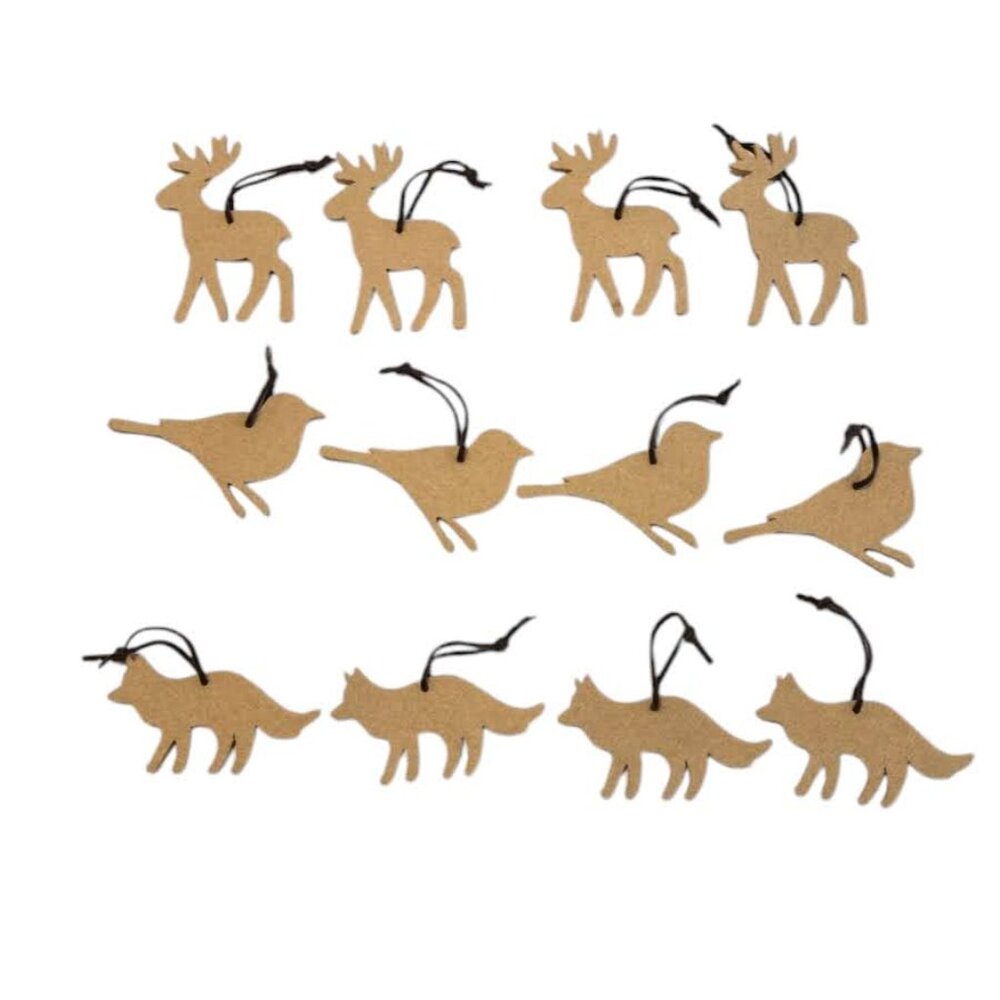 5 for $10 Felt Woodland Ornaments Raindeer, Bird & Wolf